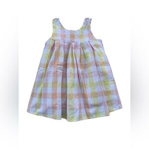 SweetHoney Size 4T Yellow White Orange Pastel Plaid Sleeveless Dress